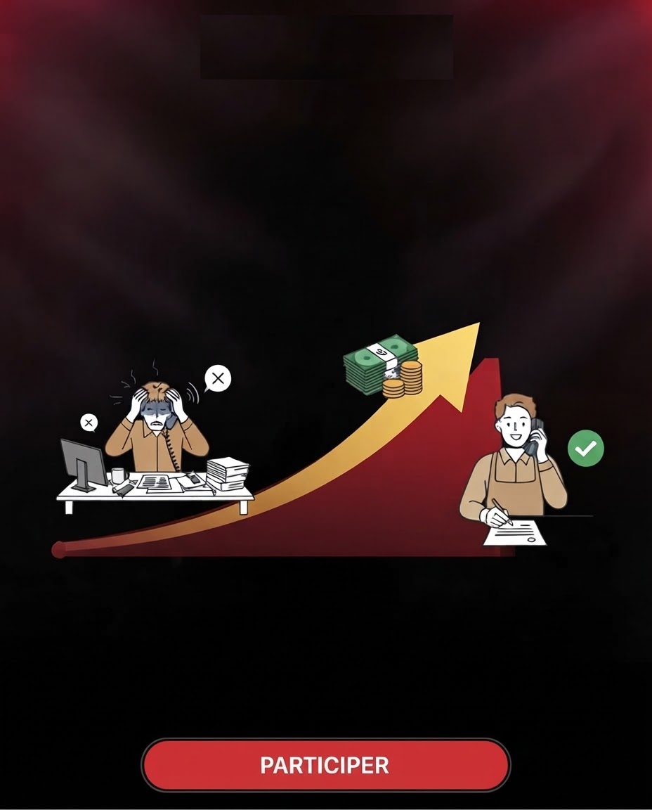 Illustration : d'un entrepreneur débordé par la paperasse à un entrepreneur qui signe des contrats, avec une courbe de chiffre d'affaires qui monte